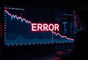 Gráfico de tráfego em queda devido a Erro comuns de SEO