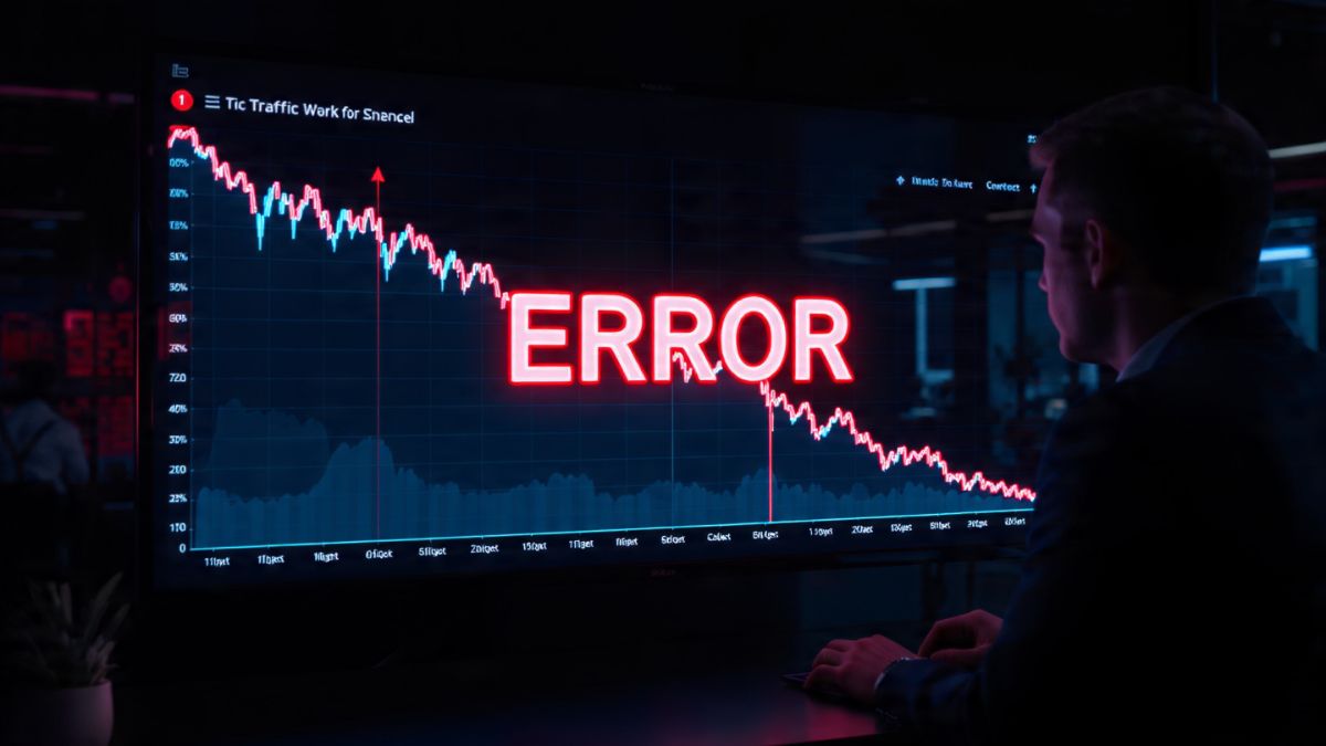 Gráfico de tráfego em queda devido a Erro comuns de SEO