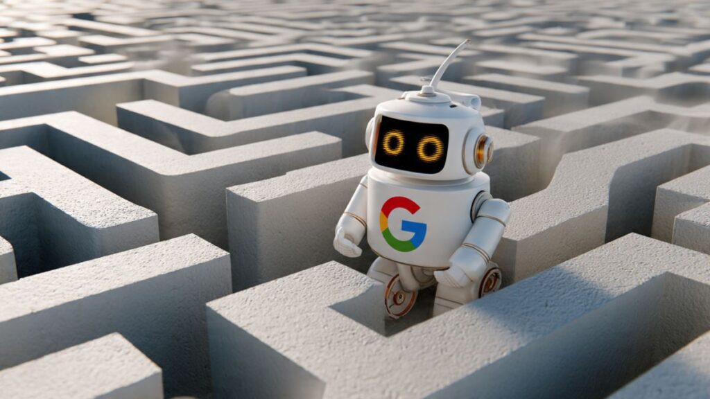 Robô do Google rastreando um sitemap XML para SEO Técnico