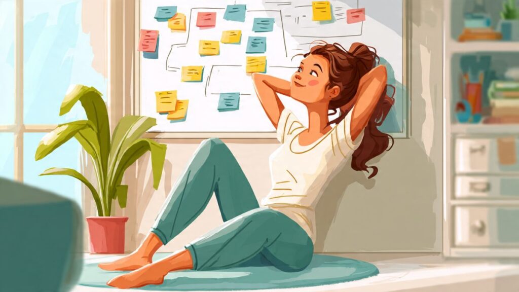 Produtividade para empreendedores digitais: Mulher gerenciando energia e tempo.