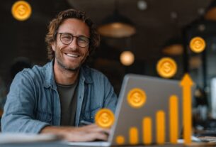 Imagem de sucesso no marketing digital, ilustrando como as plataformas de afiliados para ganhar dinheiro proporcionam liberdade de trabalho.