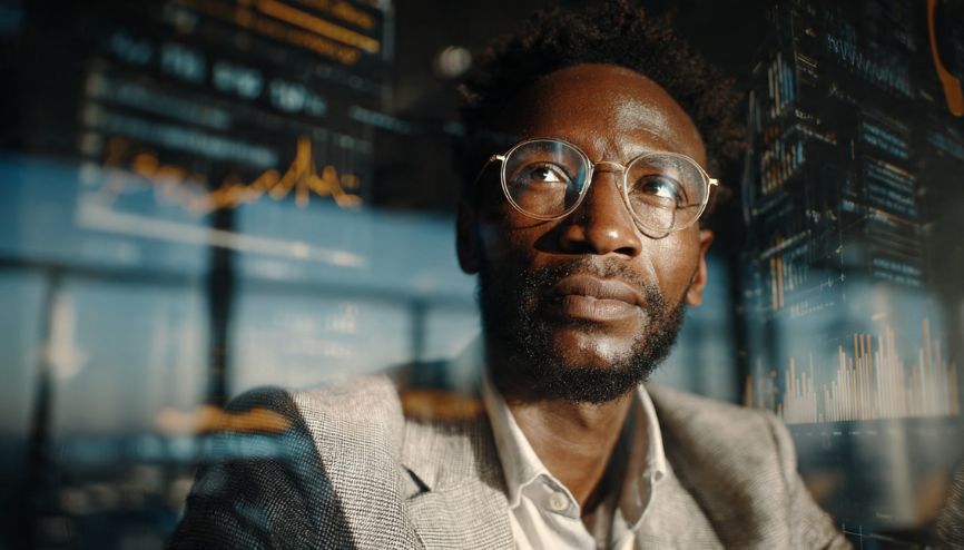 Empreendedor focado com um mindset de produtividade