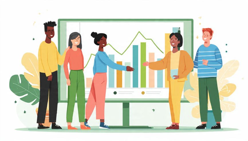 Equipe celebrando o aumento do tráfego orgânico