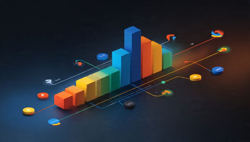 Visualização de dados do Google Analytics mostrando o impacto do E-E-A-T.