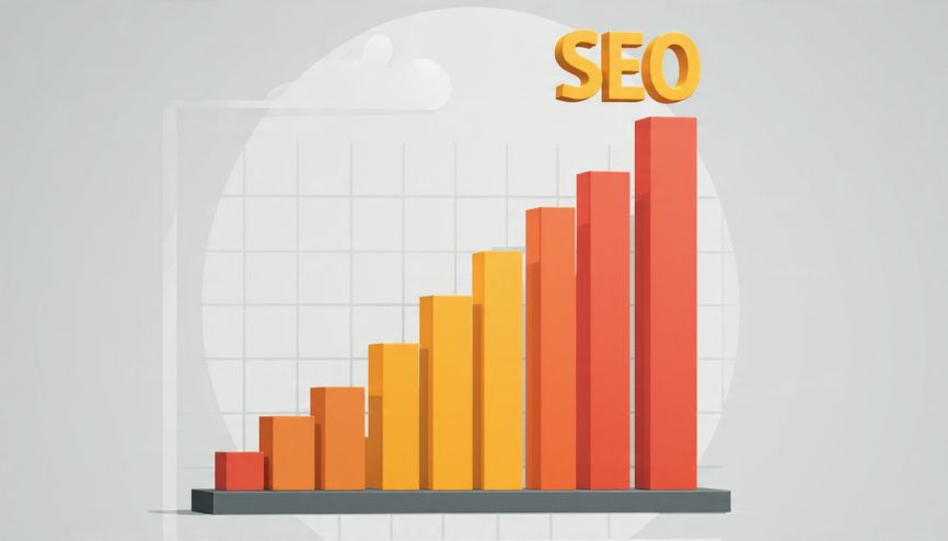 Gráfico de crescimento mostrando o sucesso do seo para youtube