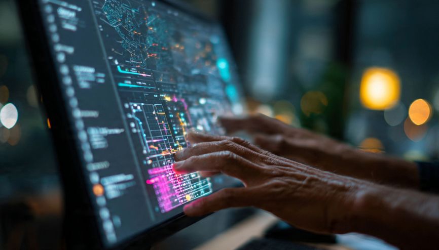 Inteligência artificial personalizando a experiência do cliente em uma tela de computador