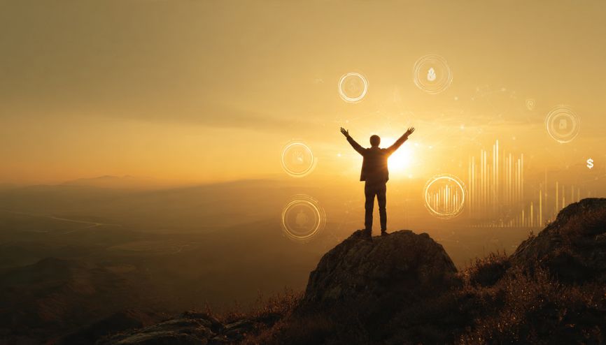 Pessoa alcançando sucesso com a automação para afiliados