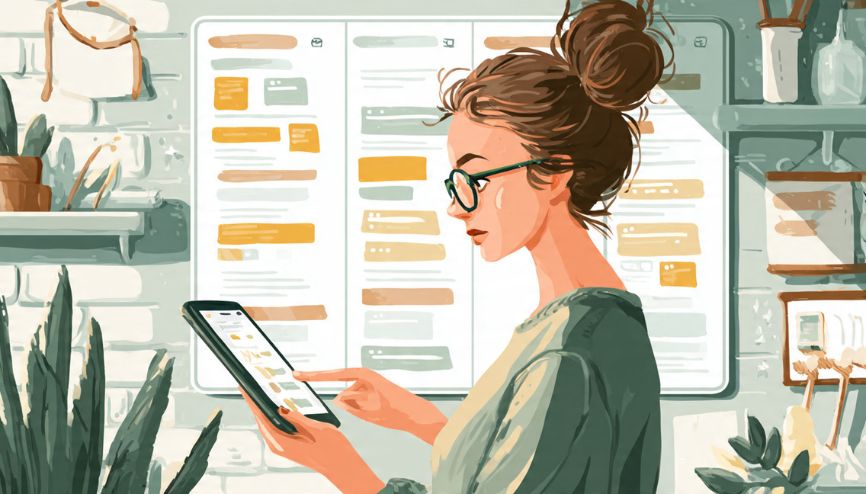 Pessoa organizando tarefas com mindset de produtividade