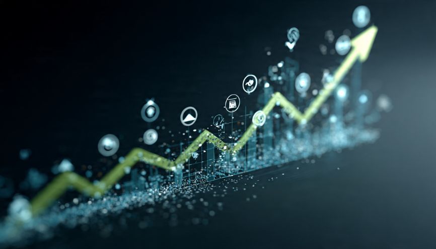 Gráfico comparativo da evolução do Google Analytics para SEO.