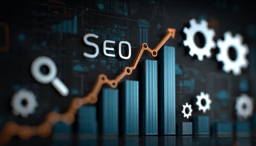 Gráfico de crescimento e estratégias de SEO para blogs