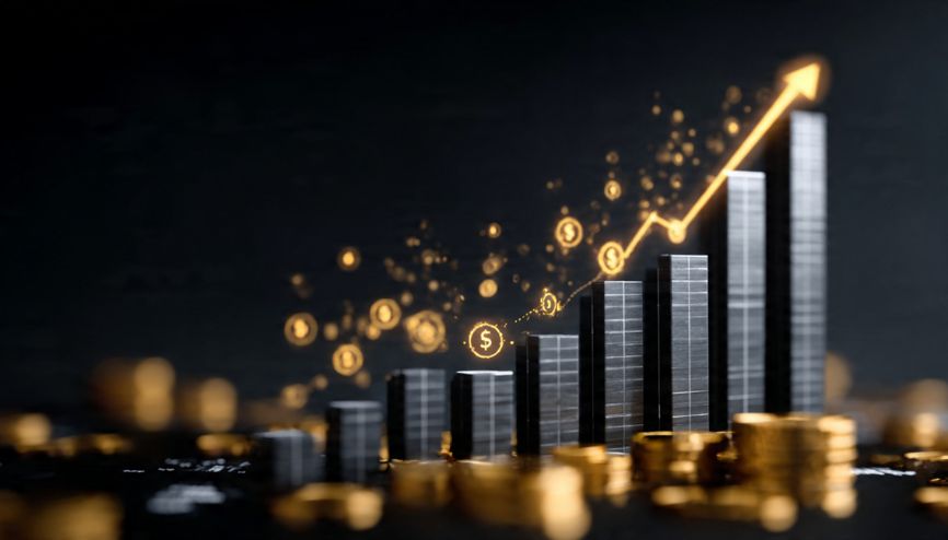 Conceito de crescimento exponencial no marketing de afiliados avançado.