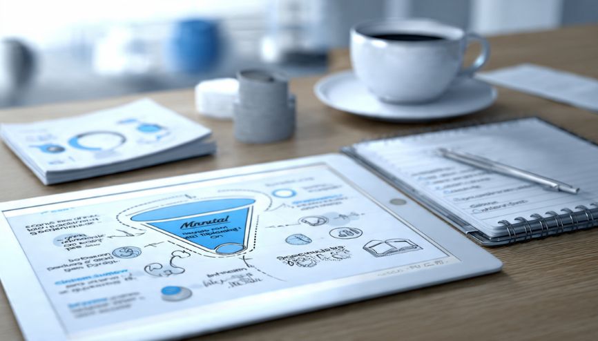 Funil de vendas digital representando estratégia de afiliados sem aparecer